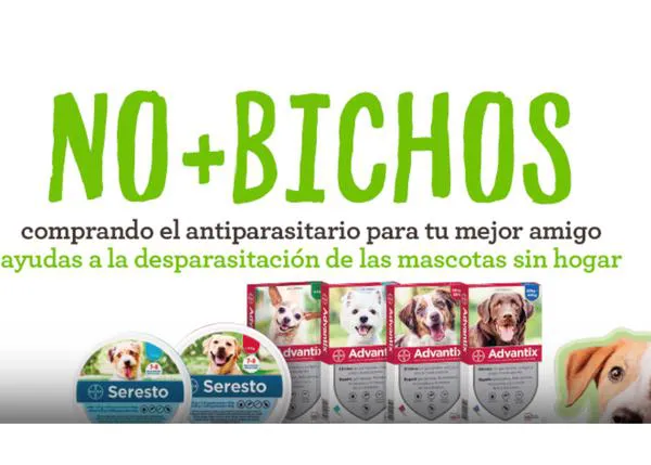 NO+BICHOS: al comprar los antiparasitarios para tu can en Tiendanimal ayudas a otros perros y gatos
