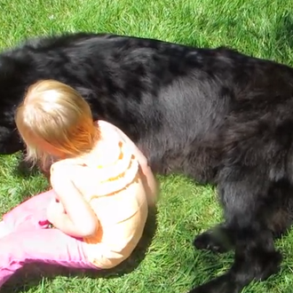 Parejas imbatibles: una niña chiquita y su perro grande, Sierra …