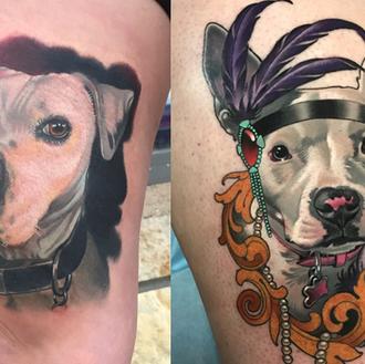 Tatuajes de perros que muestran la belleza de los Pit …