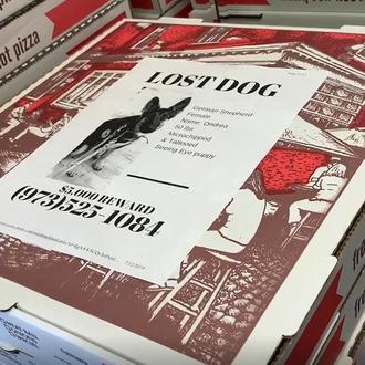 Una pizzería ayuda a su comunidad incluyendo carteles de perros …