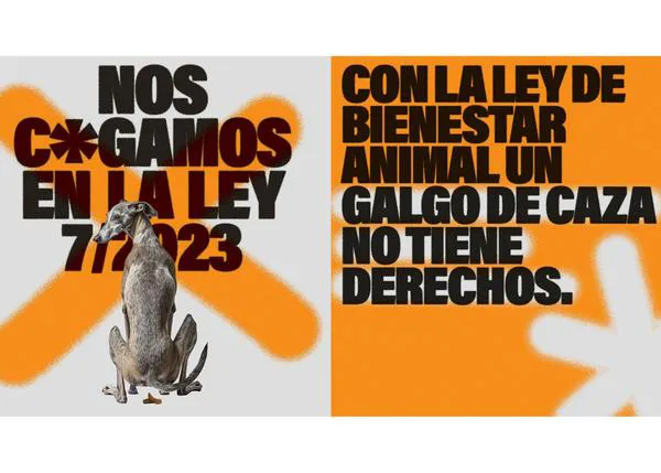 Llamativa campaña de SOS Galgos contra la Ley de Protección Animal (que dejó fuera a los perros de caza): #NosCagamosenlaLey