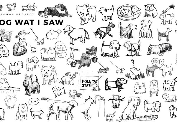 Ilustraciones de canes a vuelapluma: retratos perrunos con arte y humor